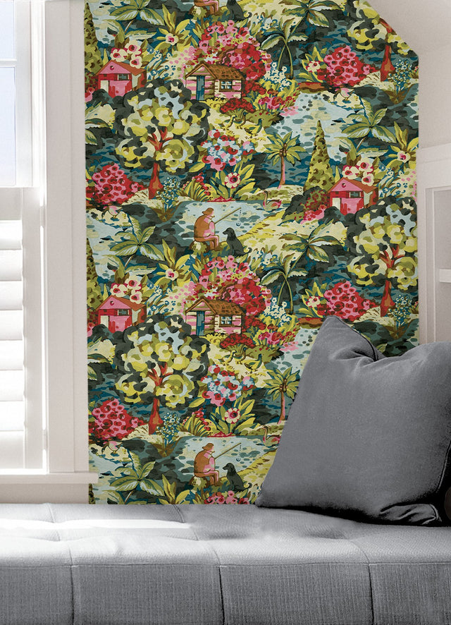 le Forestier Multicolor Peel & Stick Wallpaper with Whimsical Botanical Floral Pattern - CBS4503