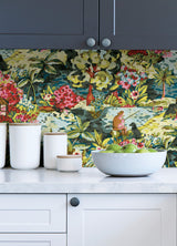 le Forestier Multicolor Peel & Stick Wallpaper with Whimsical Botanical Floral Pattern - CBS4503