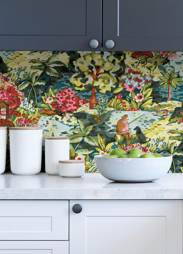le Forestier Multicolor Peel & Stick Wallpaper with Whimsical Botanical Floral Pattern - CBS4503