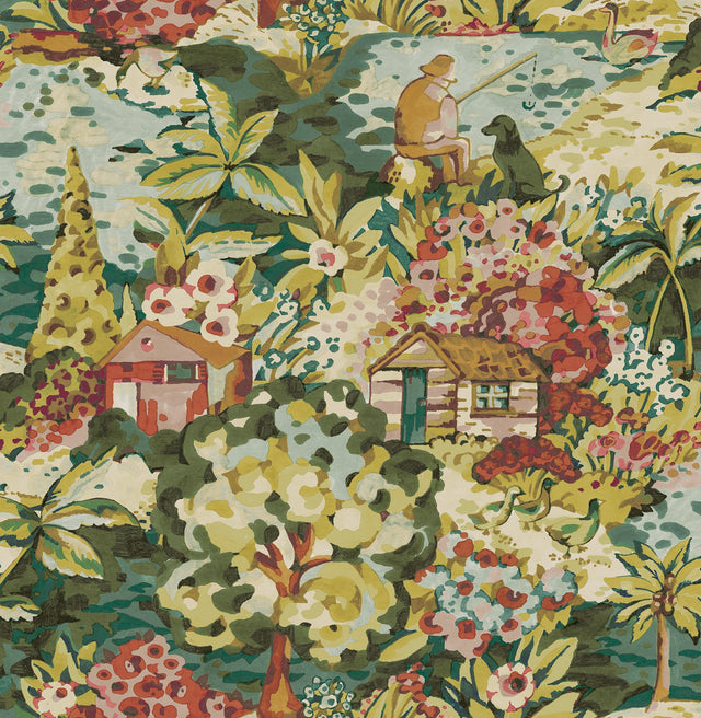le Forestier Spice Peel & Stick Wallpaper with Whimsical Botanical Floral Pattern - Brewster CBS4504