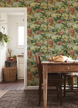 le Forestier Spice Peel & Stick Wallpaper with Whimsical Botanical Floral Pattern - Brewster CBS4504