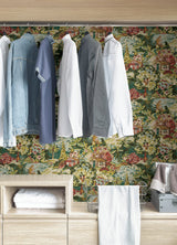 le Forestier Spice Peel & Stick Wallpaper with Whimsical Botanical Floral Pattern - Brewster CBS4504