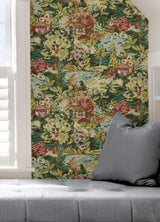 le Forestier Spice Peel & Stick Wallpaper with Whimsical Botanical Floral Pattern - Brewster CBS4504