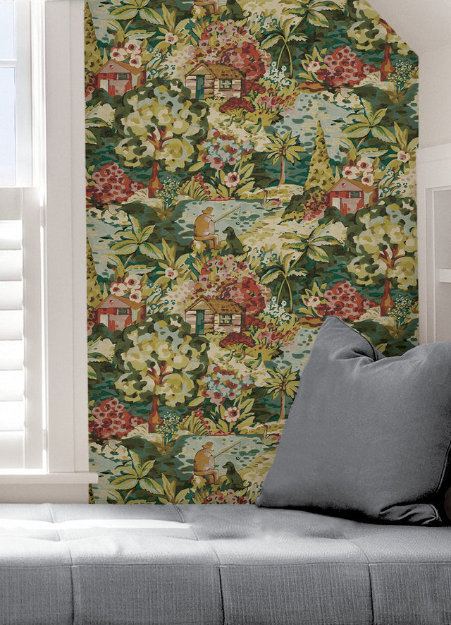 le Forestier Spice Peel & Stick Wallpaper with Whimsical Botanical Floral Pattern - Brewster CBS4504