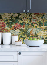 le Forestier Spice Peel & Stick Wallpaper with Whimsical Botanical Floral Pattern - Brewster CBS4504