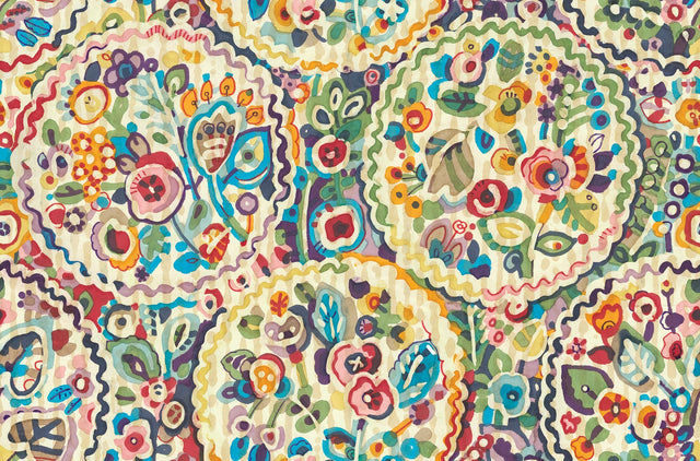 Camille Multicolor Peel & Stick Wallpaper with Bohemian Medallion Pattern - NuWallpaper CBS4506