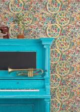 Camille Multicolor Peel & Stick Wallpaper with Bohemian Medallion Pattern - NuWallpaper CBS4506