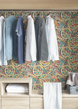 Camille Multicolor Peel & Stick Wallpaper with Bohemian Medallion Pattern - NuWallpaper CBS4506