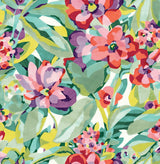 Belles Fleurs Multicolor Peel & Stick Wallpaper with Whimsical Botanical Floral Pattern - NuWallpaper CBS4509