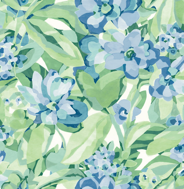 Belles Fleurs Heather Peel & Stick Wallpaper with Whimsical Botanical Floral Pattern - NuWallpaper CBS4511