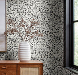 Capiz Offering Black & White Wallpaper with Natural Capiz Shell Strips - York CC1201