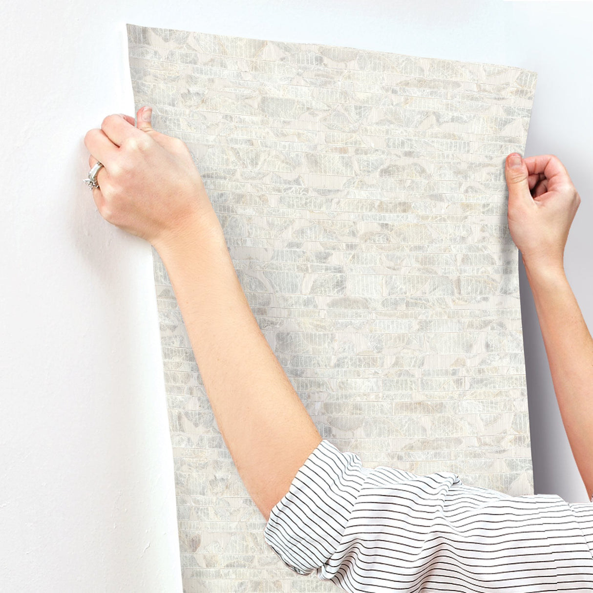 Capiz Offering White Pearl Wallpaper with Capiz Shell Mosaic on Non Woven - York CC1202
