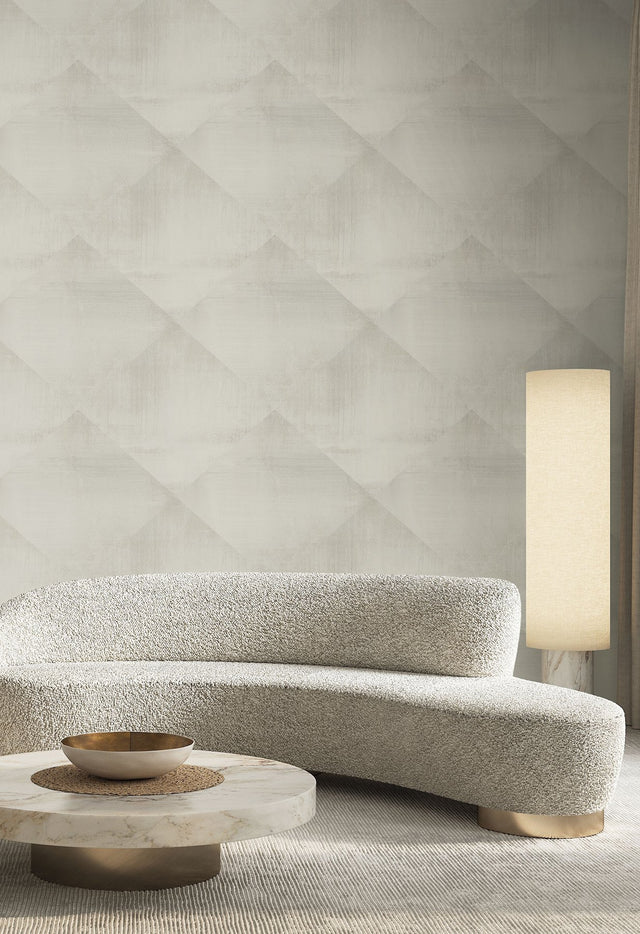 In Clay Brown Geometric Diamond Brushstroke Wallpaper - York CC1212