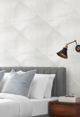 In Clay Grey Geometric Diamond Brushstroke Wallpaper - York CC1213