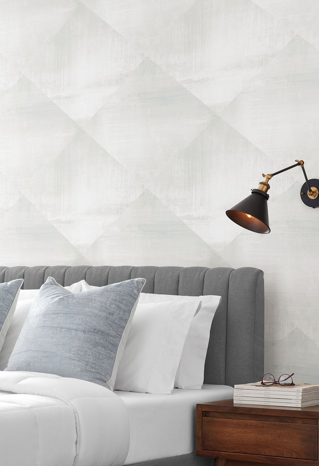 In Clay Grey Geometric Diamond Brushstroke Wallpaper - York CC1213