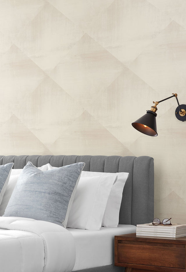 In Clay Beige Geometric Brushstroke Wallpaper - York CC1214