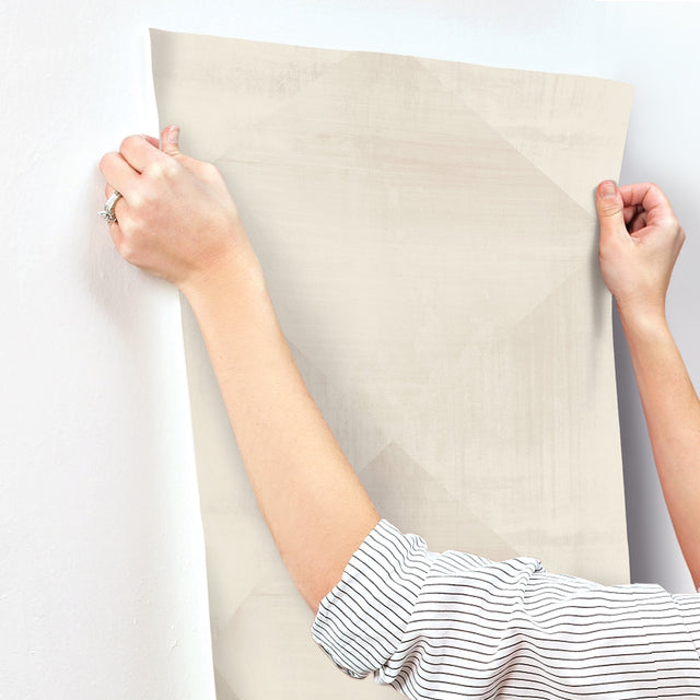 In Clay Beige Geometric Brushstroke Wallpaper - York CC1214
