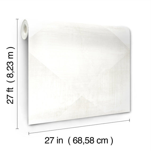 In Clay White Wallpaper with Geometric Diamond Brushstroke Motif - York CC1216
