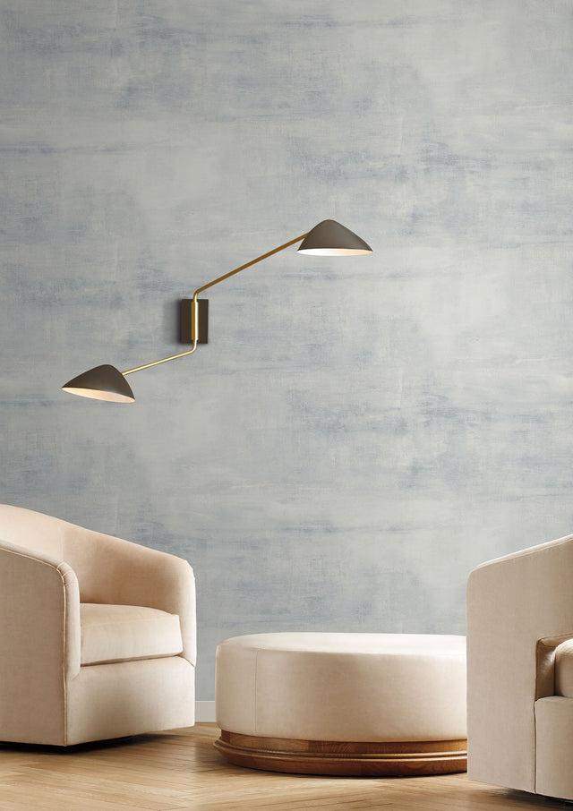 Salt Flats Blue Wallpaper with Textured Abstract Matte Motif - York CC1222