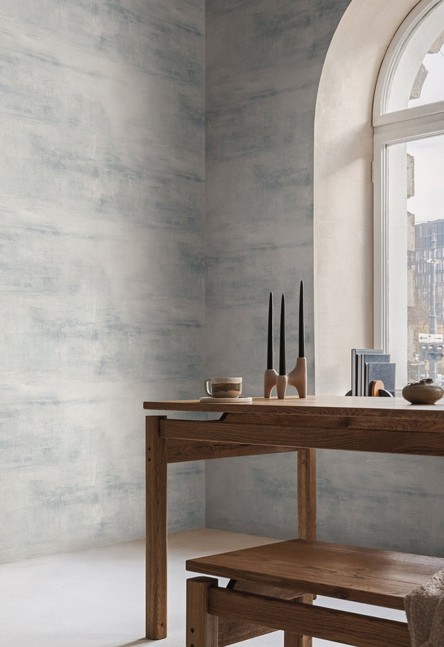 Salt Flats Blue Wallpaper with Textured Abstract Matte Motif - York CC1222