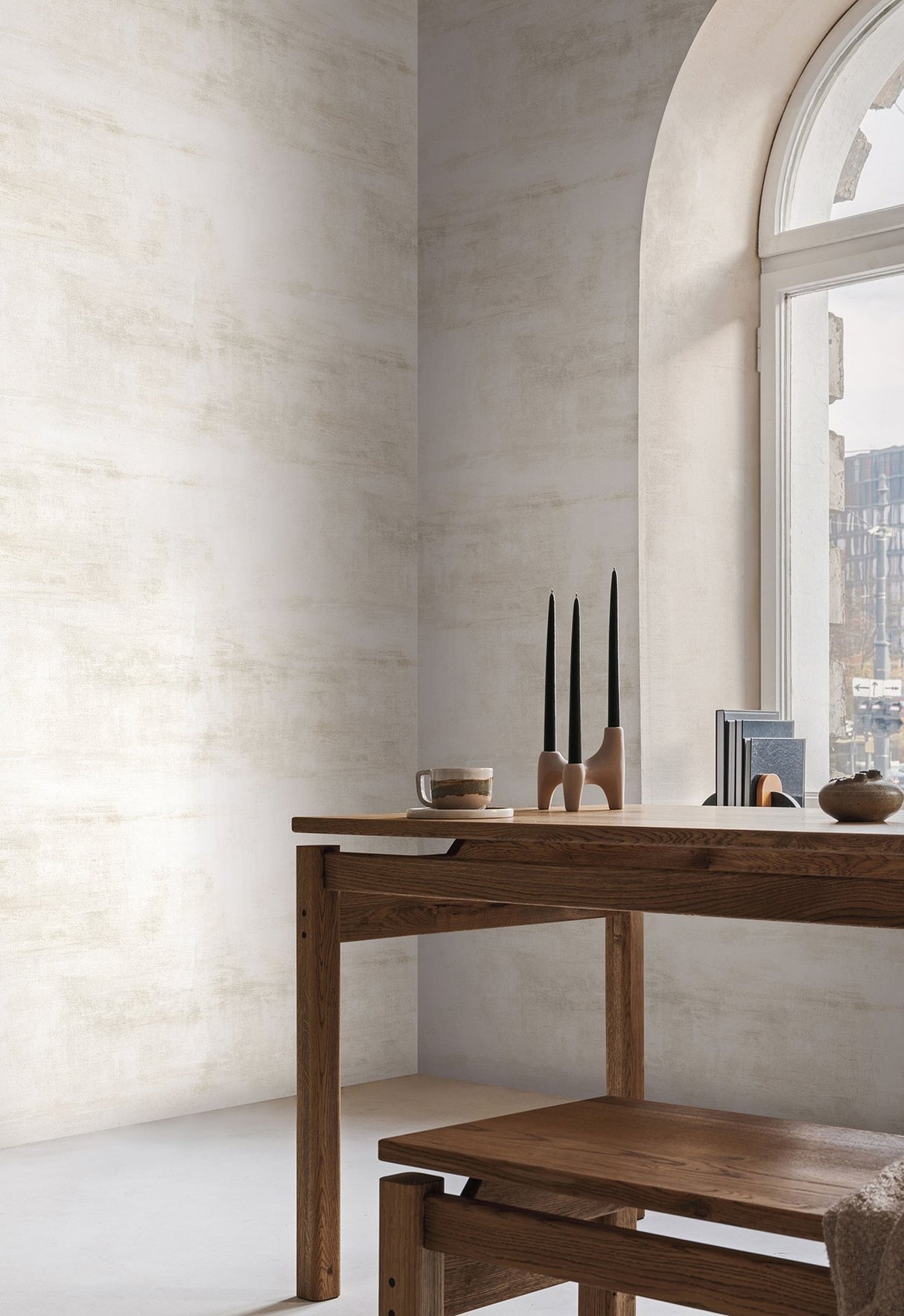 Salt Flats Off White Wallpaper with Textured Abstract Finish - York CC1225