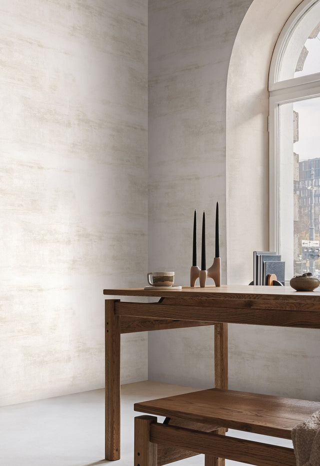 Salt Flats Off White Wallpaper with Textured Abstract Finish - York CC1225