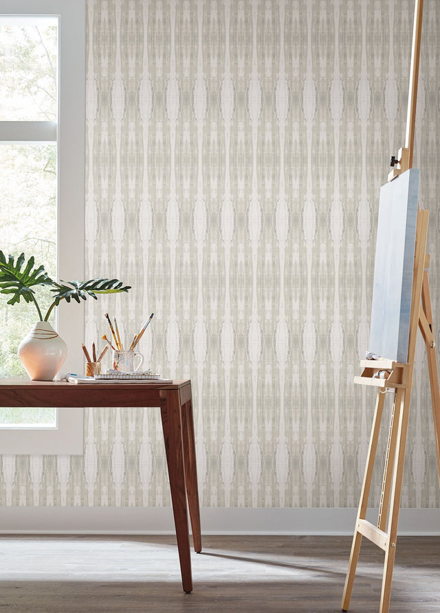Escalante Natural Wallpaper with Striped Abstract Waterfall Motif - York CC1232