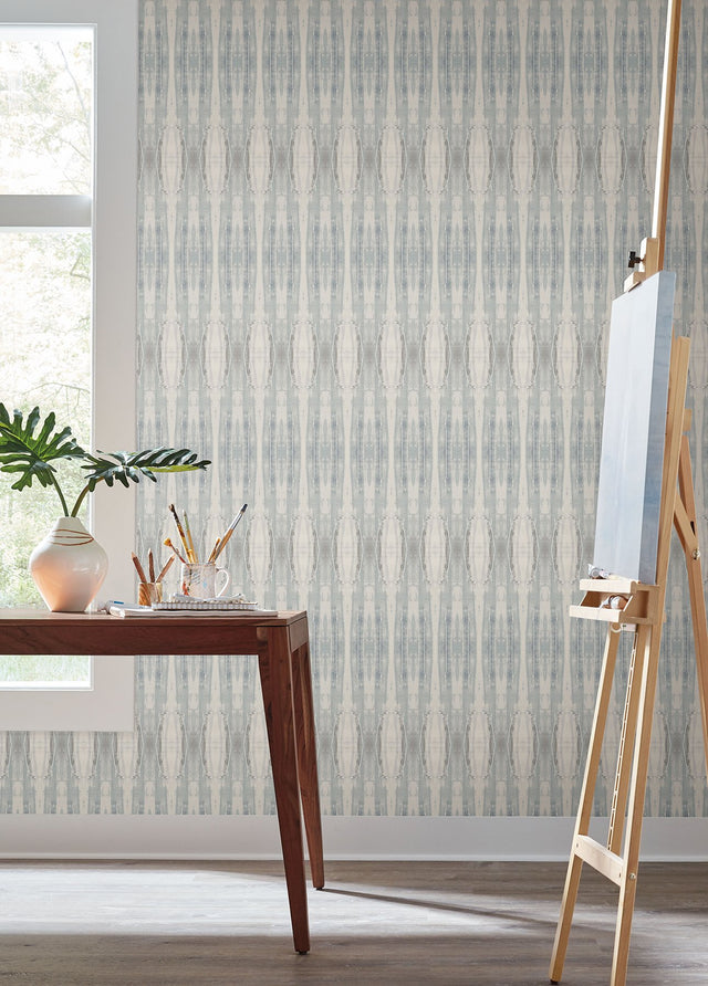 Escalante Blue Wallpaper with Striped Abstract Motif - York CC1235
