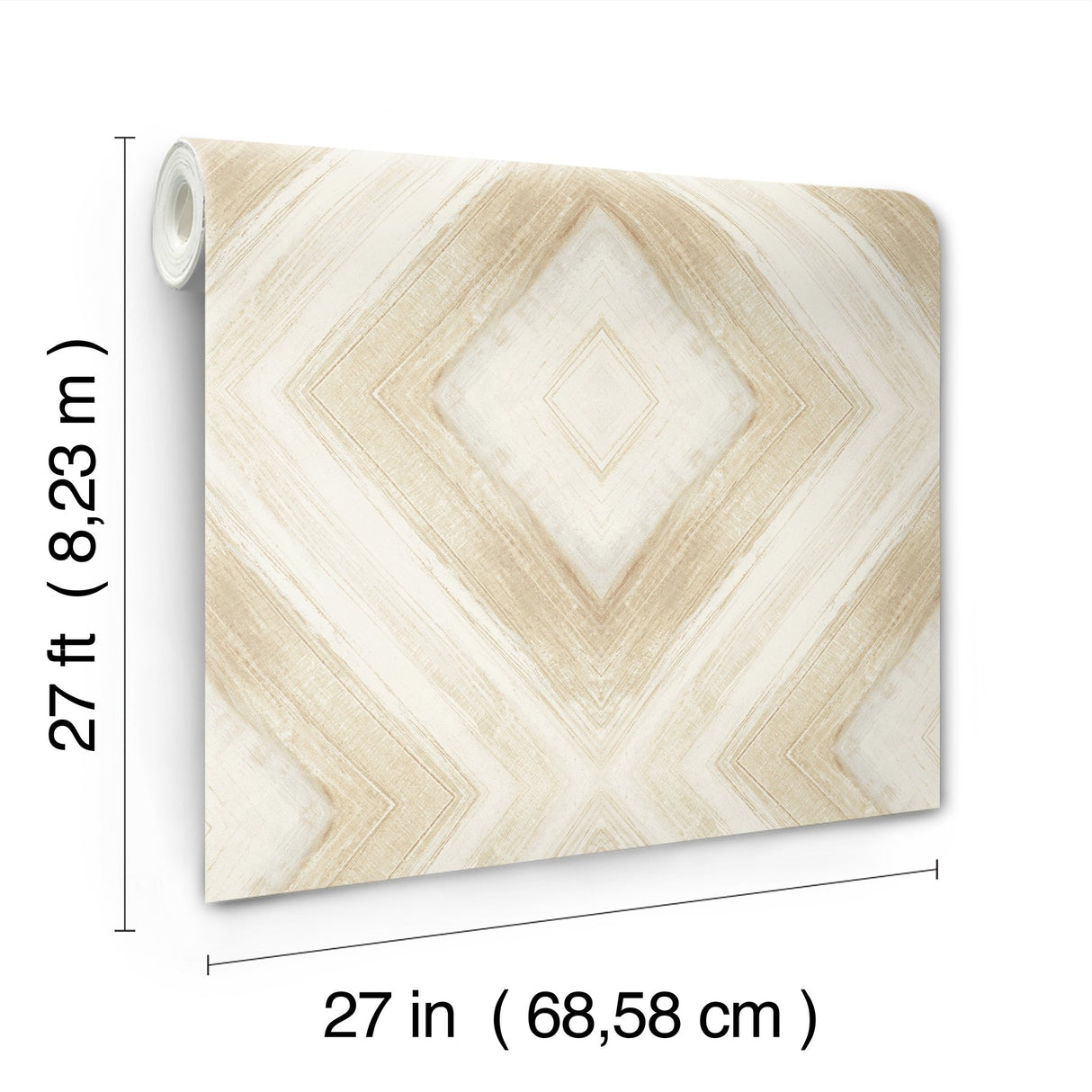 Ballad Desert Wallpaper with Geometric Diamond Watercolor Motif - York CC1241