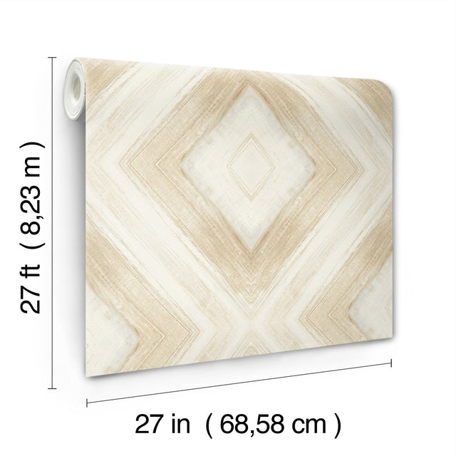 Ballad Desert Wallpaper with Geometric Diamond Watercolor Motif - York CC1241