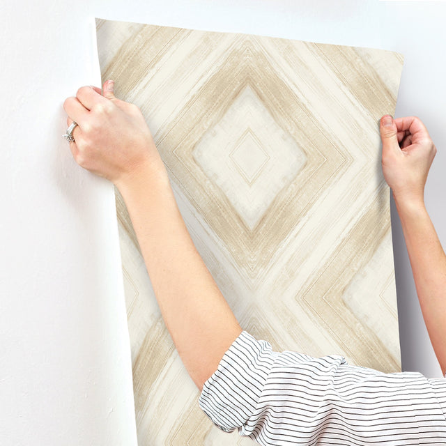 Ballad Desert Wallpaper with Geometric Diamond Watercolor Motif - York CC1241