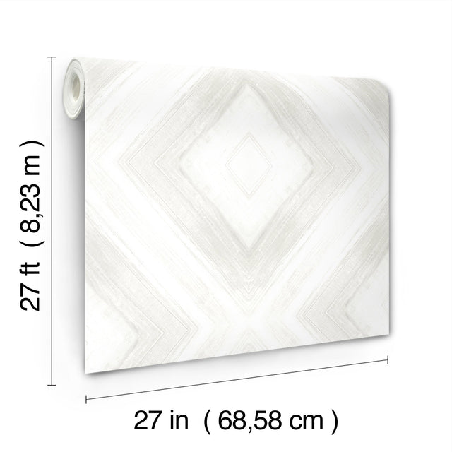Ballad Natural Wallpaper with Geometric Watercolor Diamond Motif - York CC1242