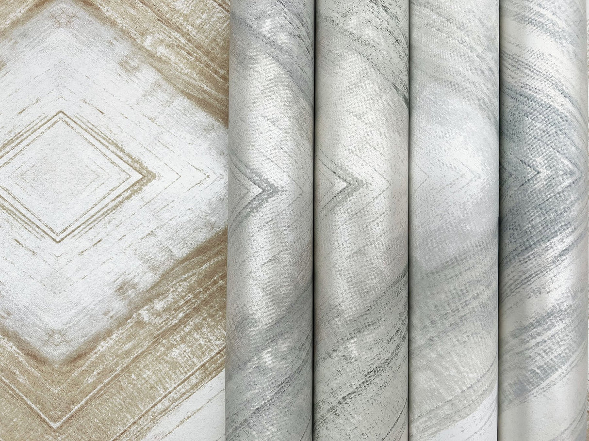 Ballad Eucalpytus Geometric Diamond Non Woven Wallpaper - York CC1243