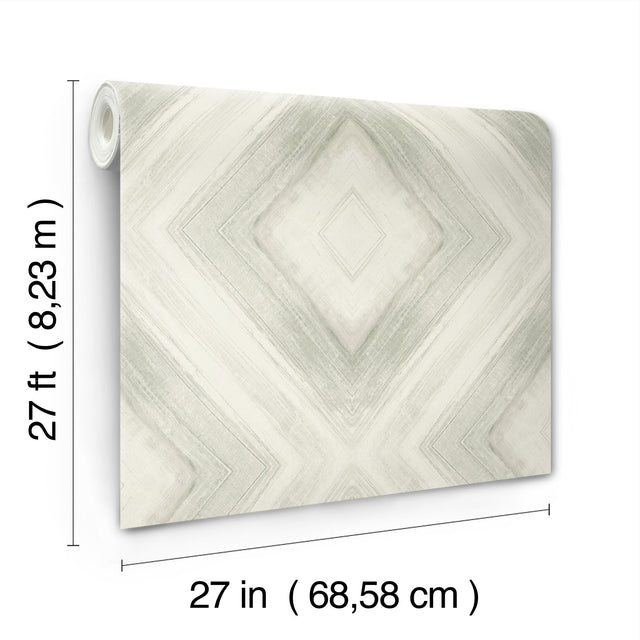 Ballad Eucalpytus Geometric Diamond Non Woven Wallpaper - York CC1243