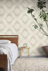 Ballad Eucalpytus Geometric Diamond Non Woven Wallpaper - York CC1243