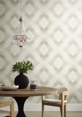 Ballad Eucalpytus Geometric Diamond Non Woven Wallpaper - York CC1243