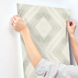 Ballad Eucalpytus Geometric Diamond Non Woven Wallpaper - York CC1243