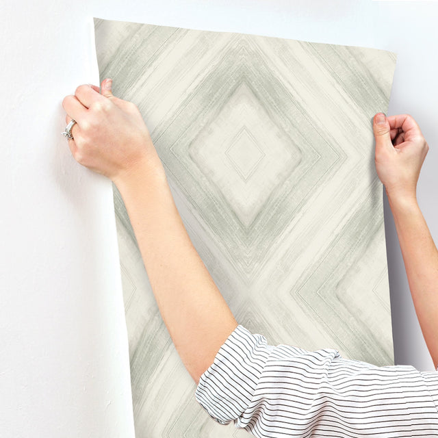 Ballad Eucalpytus Geometric Diamond Non Woven Wallpaper - York CC1243