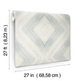 Ballad Mist Wallpaper with Geometric Diamond Watercolor Motif - York CC1244
