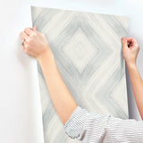 Ballad Mist Wallpaper with Geometric Diamond Watercolor Motif - York CC1244