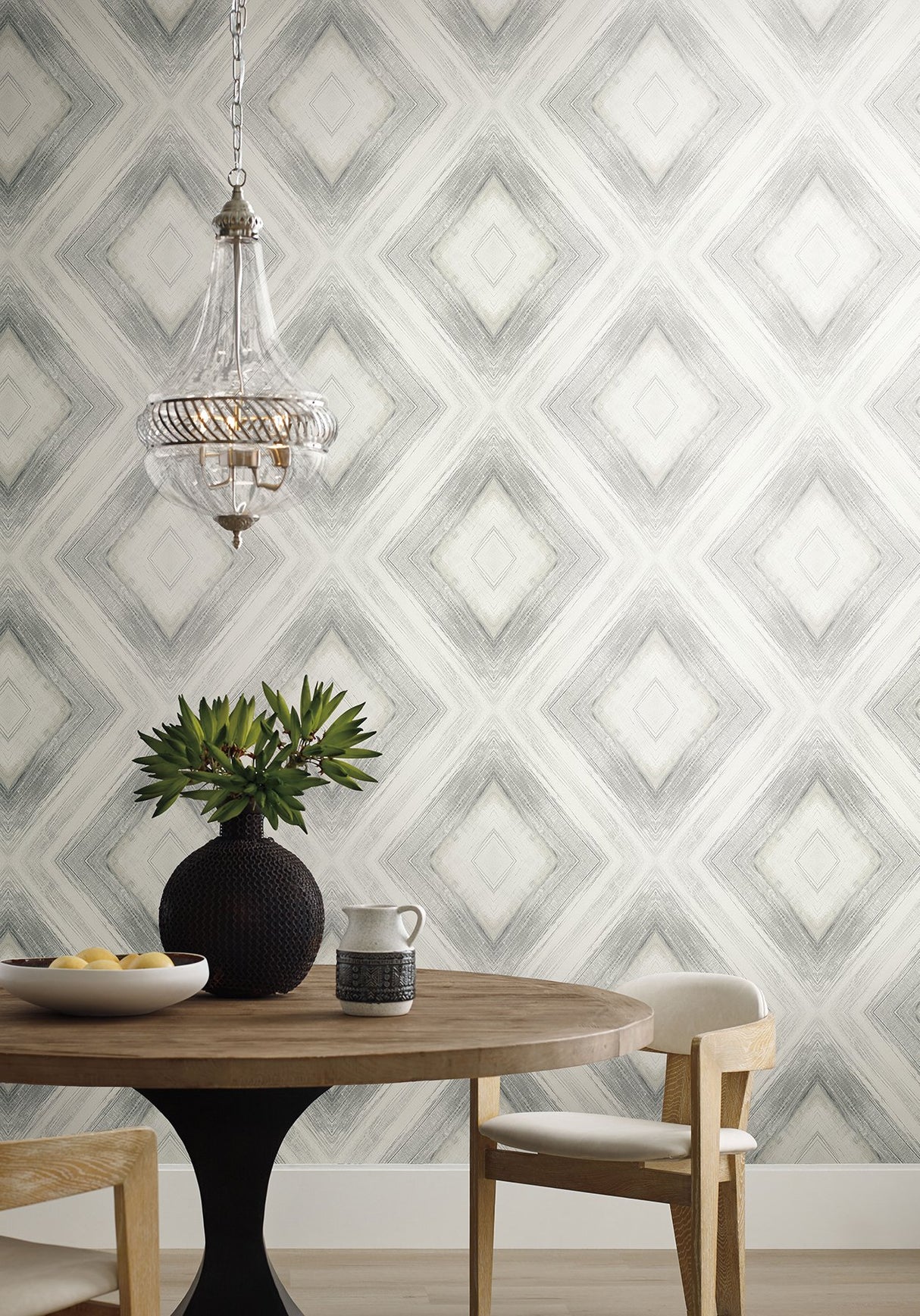Ballad Fog Geometric Diamond Wallpaper - York CC1245