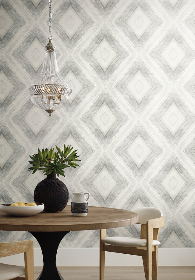 Ballad Fog Geometric Diamond Wallpaper - York CC1245
