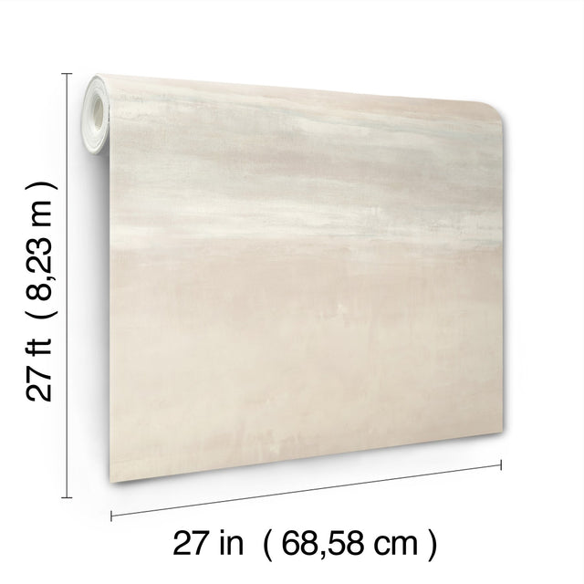 Serene Reflection Desert Wallpaper with Horizontal Textured Band - York CC1252