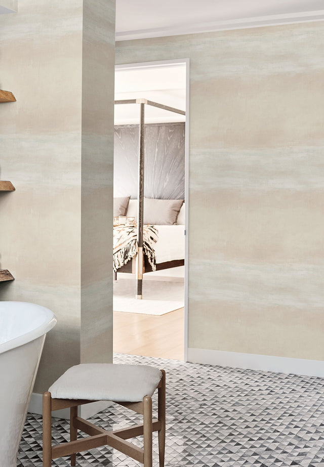 Serene Reflection Desert Wallpaper with Horizontal Textured Band - York CC1252
