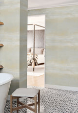 Serene Reflection Fog Wallpaper with Textured Horizontal Mist Motif - York CC1253