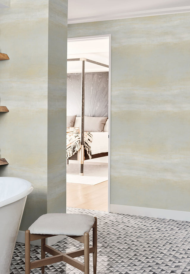 Serene Reflection Fog Wallpaper with Textured Horizontal Mist Motif - York CC1253