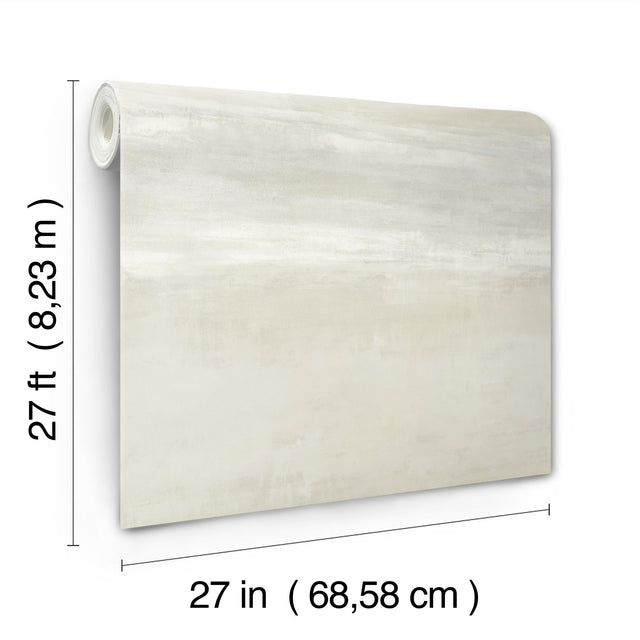 Serene Reflection Natural Wallpaper with Textured Abstract Horizontal Band - York CC1254