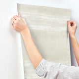 Serene Reflection Natural Wallpaper with Textured Abstract Horizontal Band - York CC1254