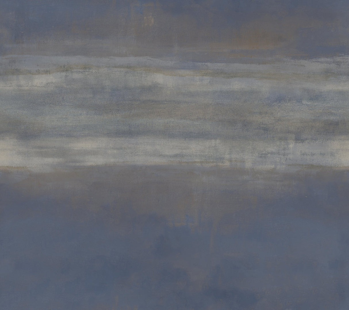 Serene Reflection Navy Wallpaper with Textured Abstract Horizontal Band - York CC1255