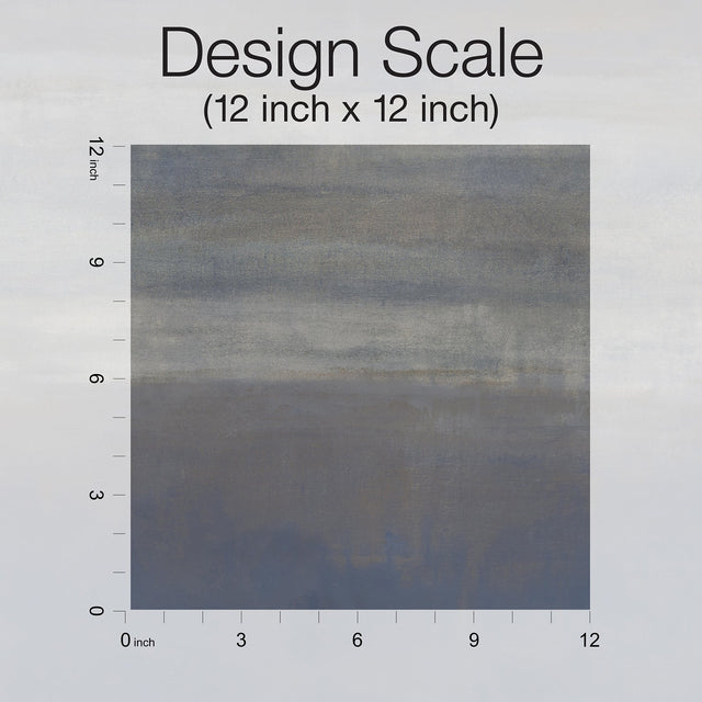 Serene Reflection Navy Wallpaper with Textured Abstract Horizontal Band - York CC1255